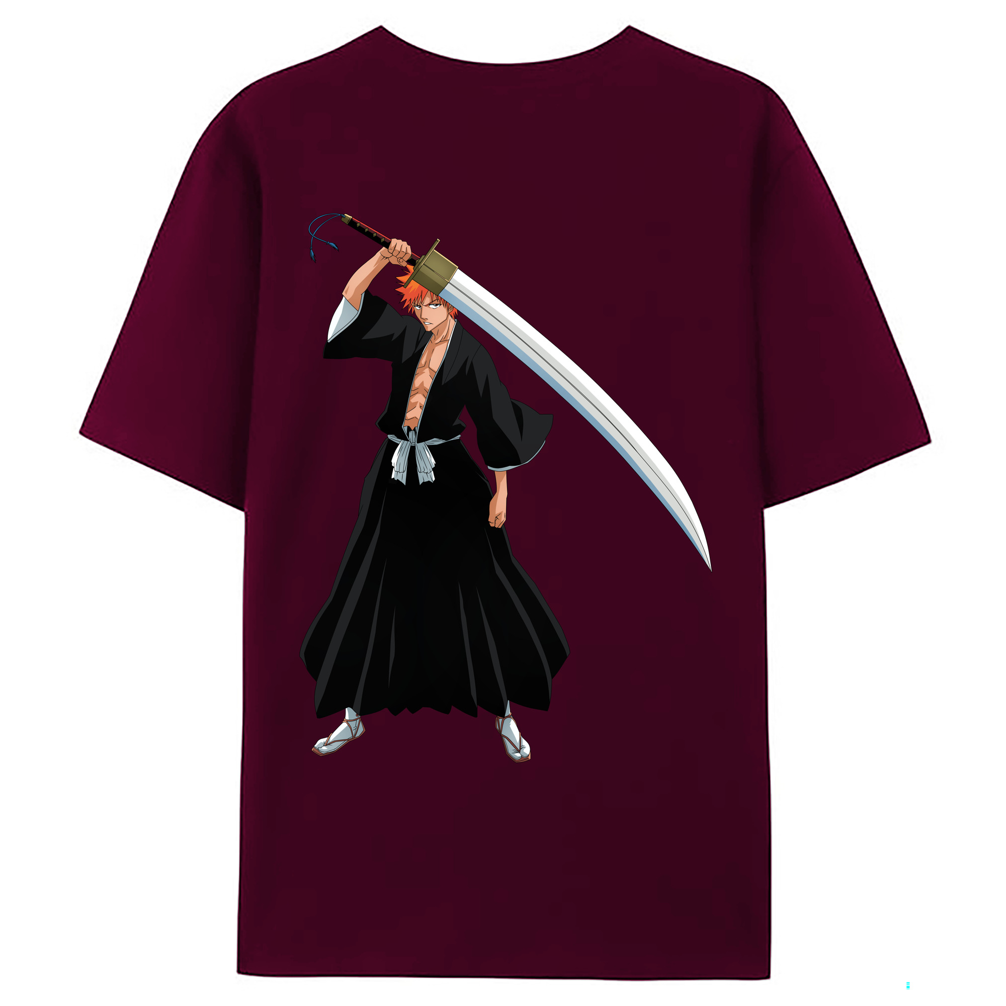 （画像用） ブリーチ 黒崎一護（くろさき いちご）BLEACH Kurosaki Ichigo レディース半袖Tシャツ(バックプリント)